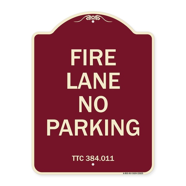 Signmission Texas Fire Lane No Parking Heavy-Gauge Aluminum Architectural Sign, 18" L, 24" H, BU-1824-22825 A-DES-BU-1824-22825 - main